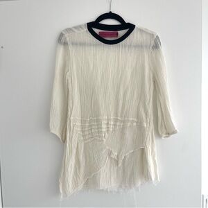 Heidi Merrick California Crinkled Linen Top